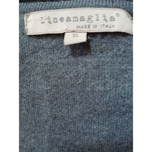 Lineamaglia Made in Italy Gray Open Front Cardigan Sweater Women’s XL wool blend - Picture 4 of 4